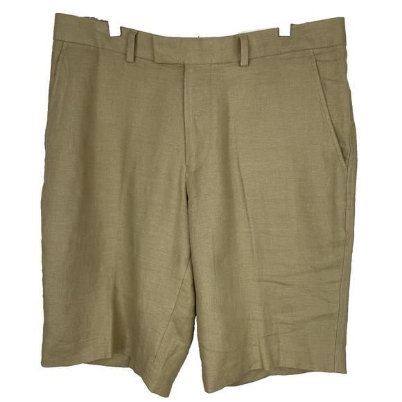 Baird McNutt Murano 100% Linen Shorts Mens Size 33 x 10.75 Tan Preppy Tropical - Picture 1 of 8